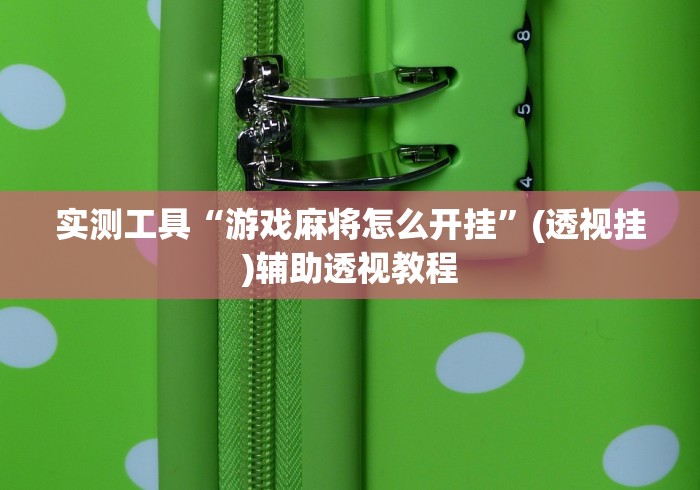 实测工具“游戏麻将怎么开挂”(透视挂)辅助透视教程