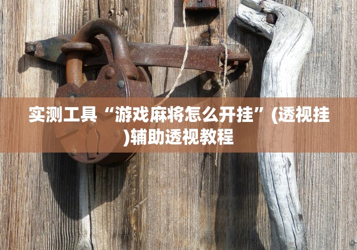 实测工具“游戏麻将怎么开挂”(透视挂)辅助透视教程