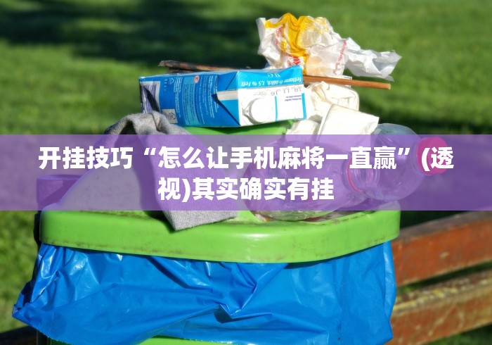 开挂技巧“怎么让手机麻将一直赢”(透视)其实确实有挂