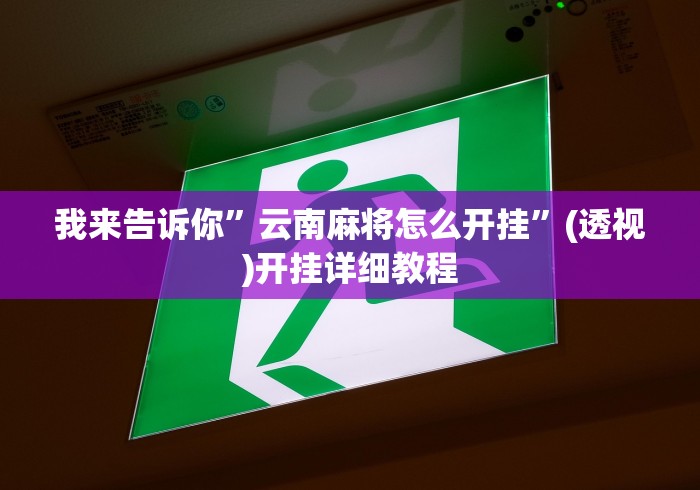 我来告诉你	”云南麻将怎么开挂”(透视)开挂详细教程