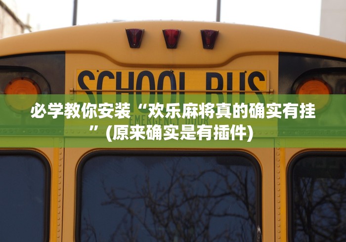 必学教你安装“欢乐麻将真的确实有挂	”(原来确实是有插件) 