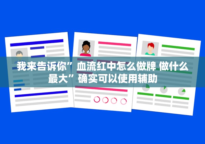我来告诉你	”血流红中怎么做牌 做什么最大”确实可以使用辅助