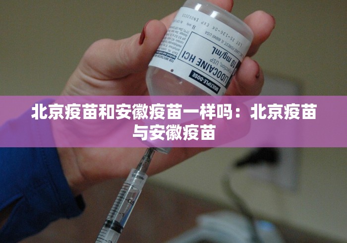 北京疫苗和安徽疫苗一样吗：北京疫苗与安徽疫苗