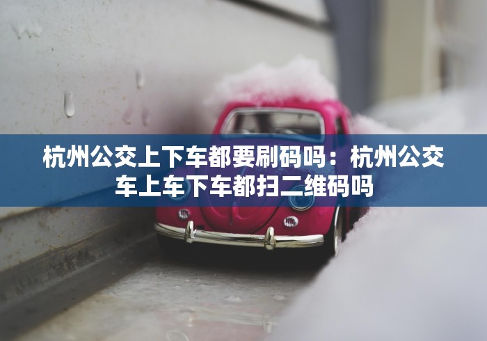 杭州公交上下车都要刷码吗:杭州公交车上车下车都扫二维码吗 杭州公交上下车都要刷码吗:杭州公交车上车下车都扫二维码吗