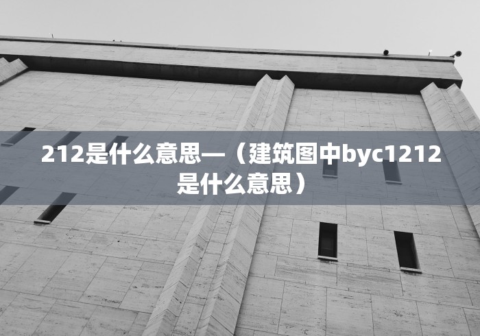 212是什么意思—（建筑图中byc1212是什么意思）