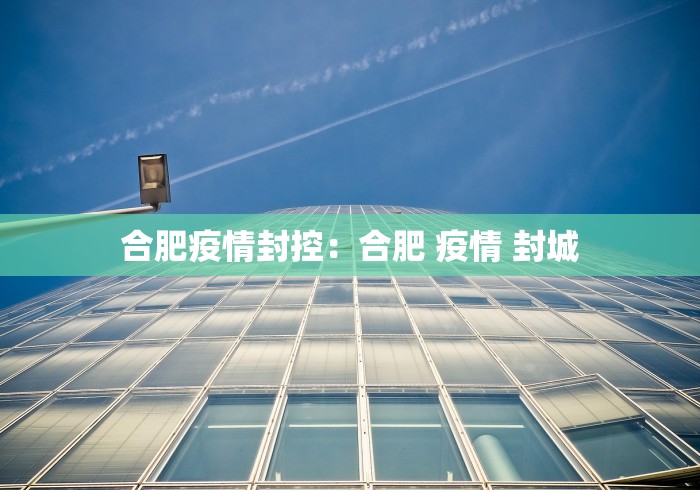 合肥疫情封控：合肥 疫情 封城