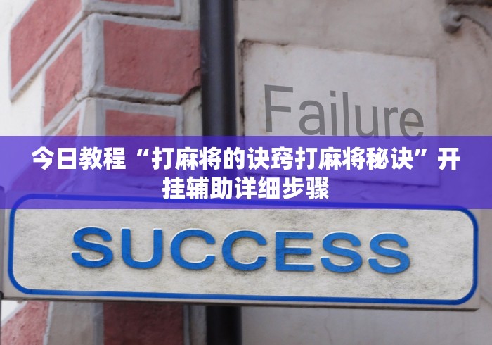 今日教程“打麻将的诀窍打麻将秘诀”开挂辅助详细步骤