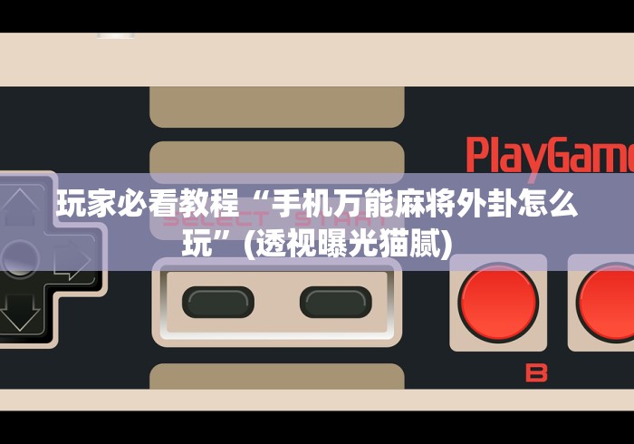 玩家必看教程“手机万能麻将外卦怎么玩	”(透视曝光猫腻)
