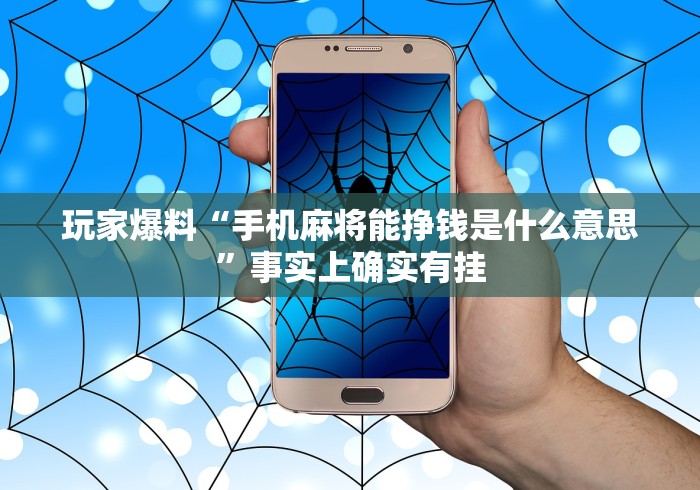 玩家爆料“手机麻将能挣钱是什么意思”事实上确实有挂