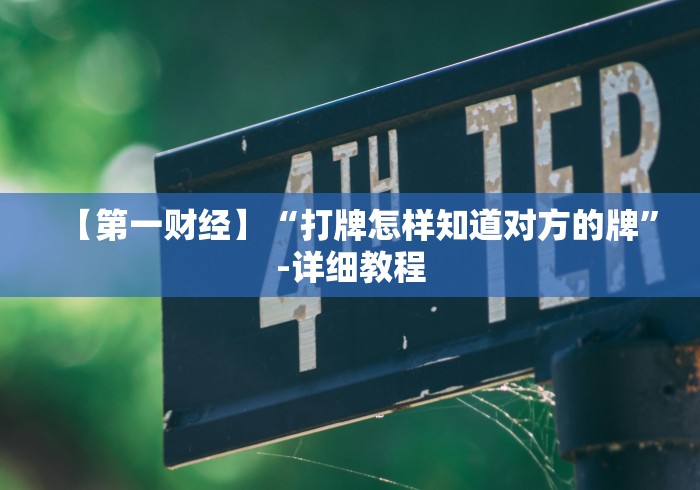 【第一财经】“打牌怎样知道对方的牌”-详细教程