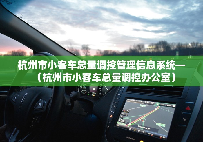 杭州市小客车总量调控管理信息系统—（杭州市小客车总量调控办公室）