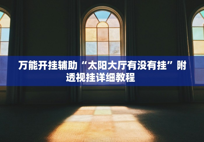 万能开挂辅助“太阳大厅有没有挂”附透视挂详细教程 