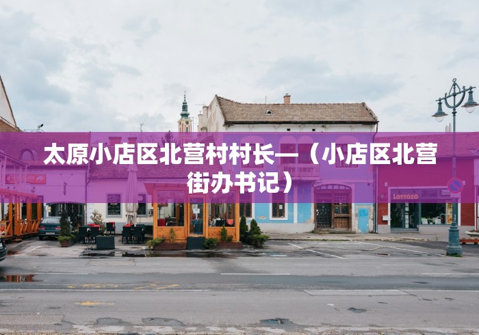 太原小店区北营村村长—(小店区北营街办书记) 太原小店区北营村村长—(小店区北营街办书记)