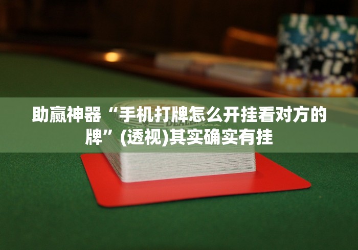 助赢神器“手机打牌怎么开挂看对方的牌	”(透视)其实确实有挂