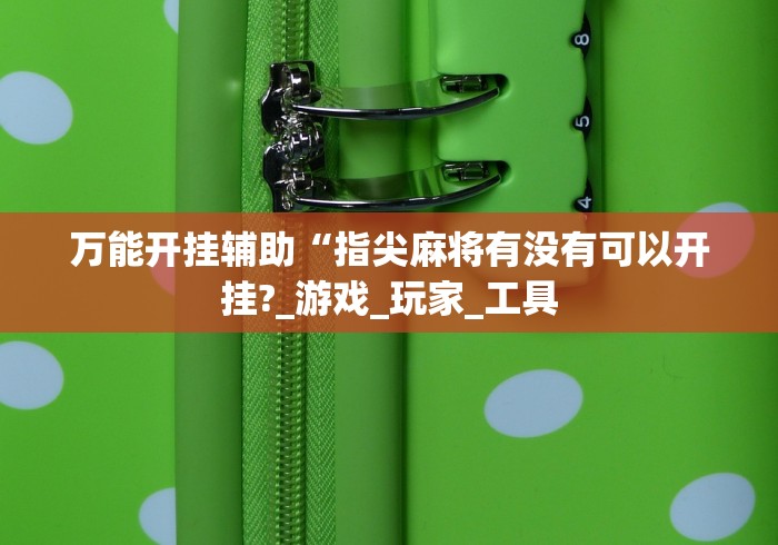 万能开挂辅助“指尖麻将有没有可以开挂?_游戏_玩家_工具