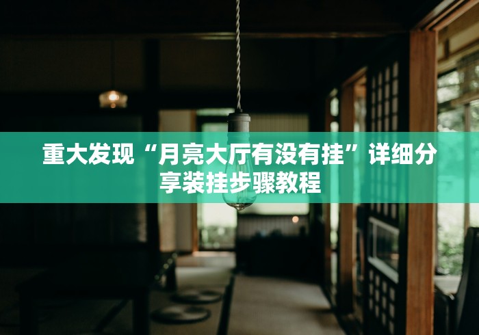重大发现“月亮大厅有没有挂”详细分享装挂步骤教程