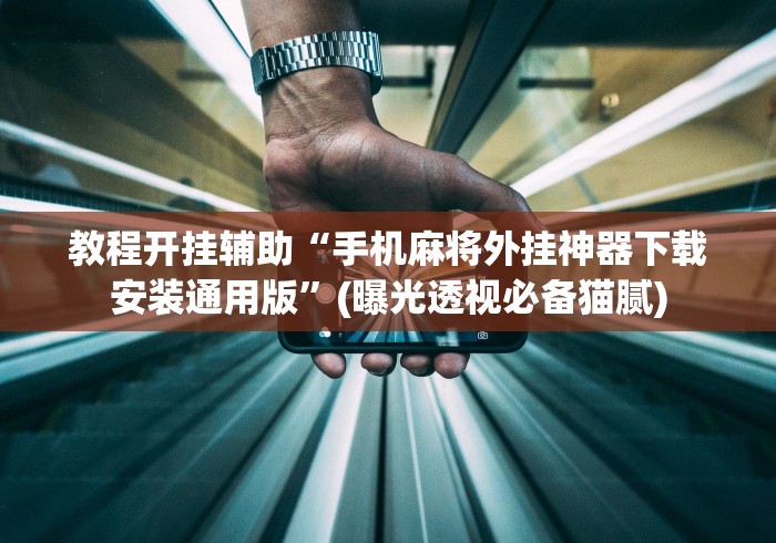 教程开挂辅助“手机麻将外挂神器下载安装通用版”(曝光透视必备猫腻)