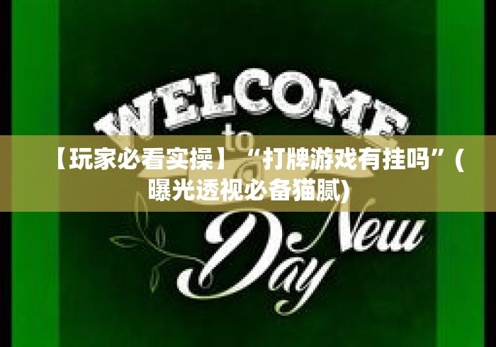 【玩家必看实操】“打牌游戏有挂吗”(曝光透视必备猫腻)