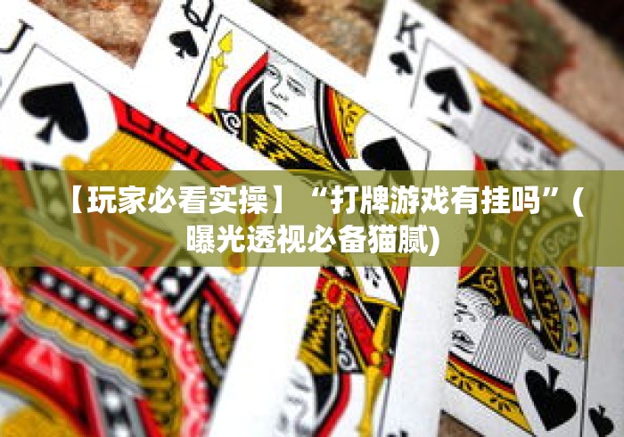 【玩家必看实操】“打牌游戏有挂吗	”(曝光透视必备猫腻)