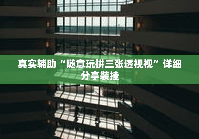 真实辅助“随意玩拼三张透视视”详细分享装挂