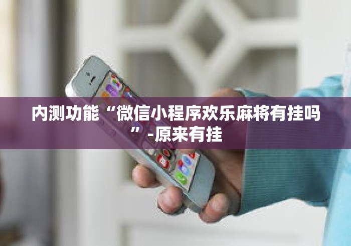 内测功能“微信小程序欢乐麻将有挂吗	”-原来有挂