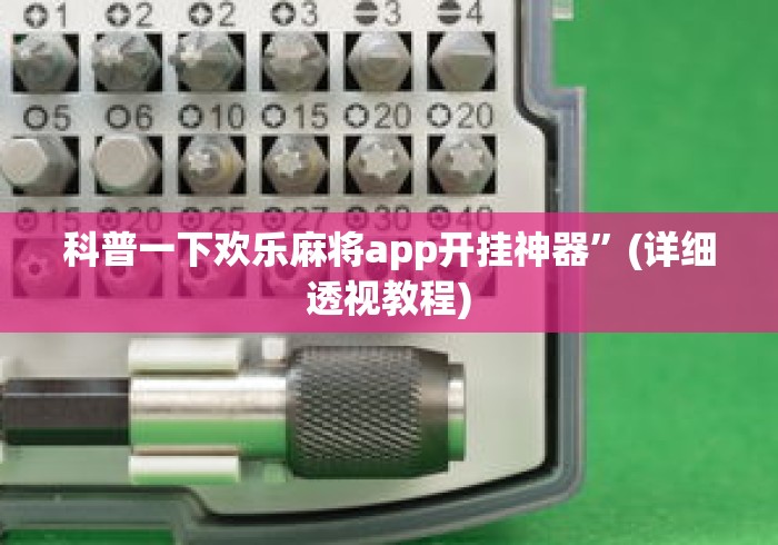 科普一下欢乐麻将app开挂神器”(详细透视教程)