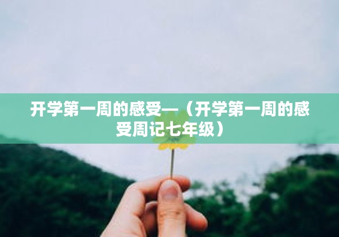 开学第一周的感受—（开学第一周的感受周记七年级）