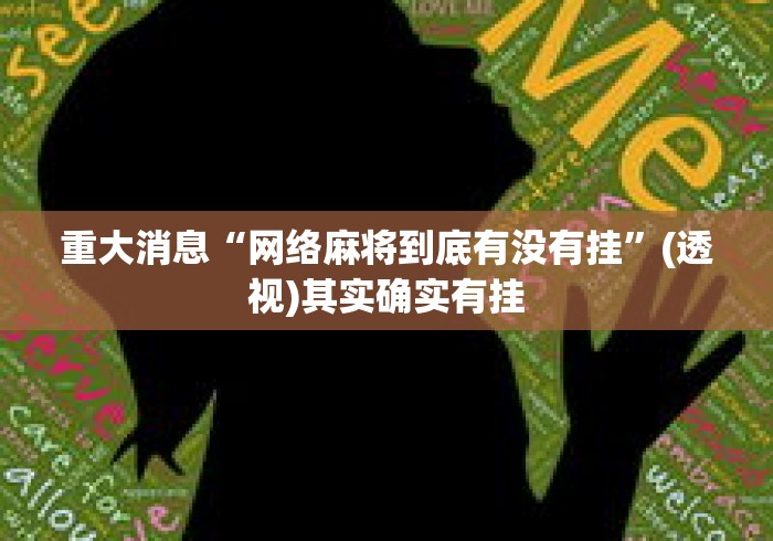 重大消息“网络麻将到底有没有挂”(透视)其实确实有挂
