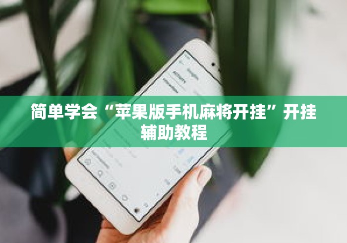 简单学会“苹果版手机麻将开挂”开挂辅助教程