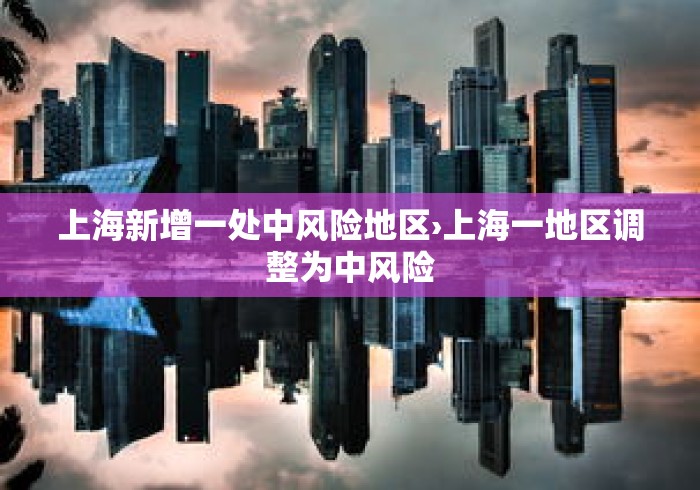上海新增一处中风险地区›上海一地区调整为中风险