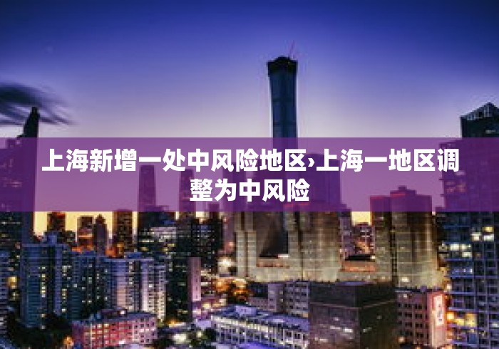 上海新增一处中风险地区›上海一地区调整为中风险 上海新增一处中风险地区›上海一地区调整为中风险